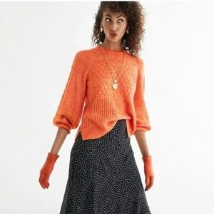 Cabi Harvest Pullover Mix Pattern Knit Boxy Fit Crewneck Sweater XS